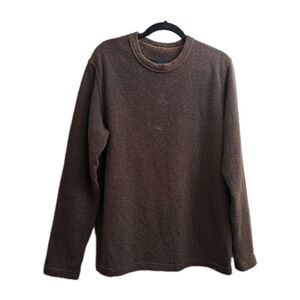 Prana Men’s Terry Cloth Sweatshirt Hiking Brown Long Sleeve Top
